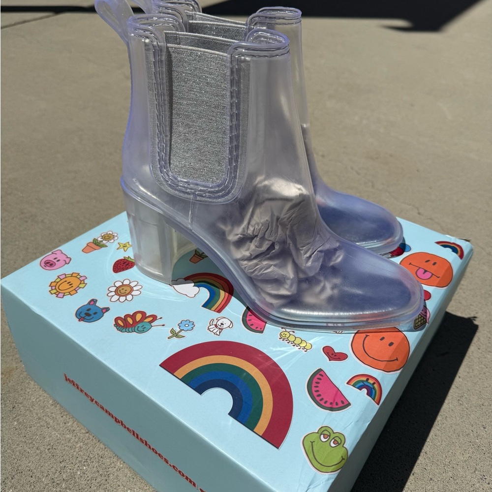 Jeffrey Campbell Comes with original box clear anole booties